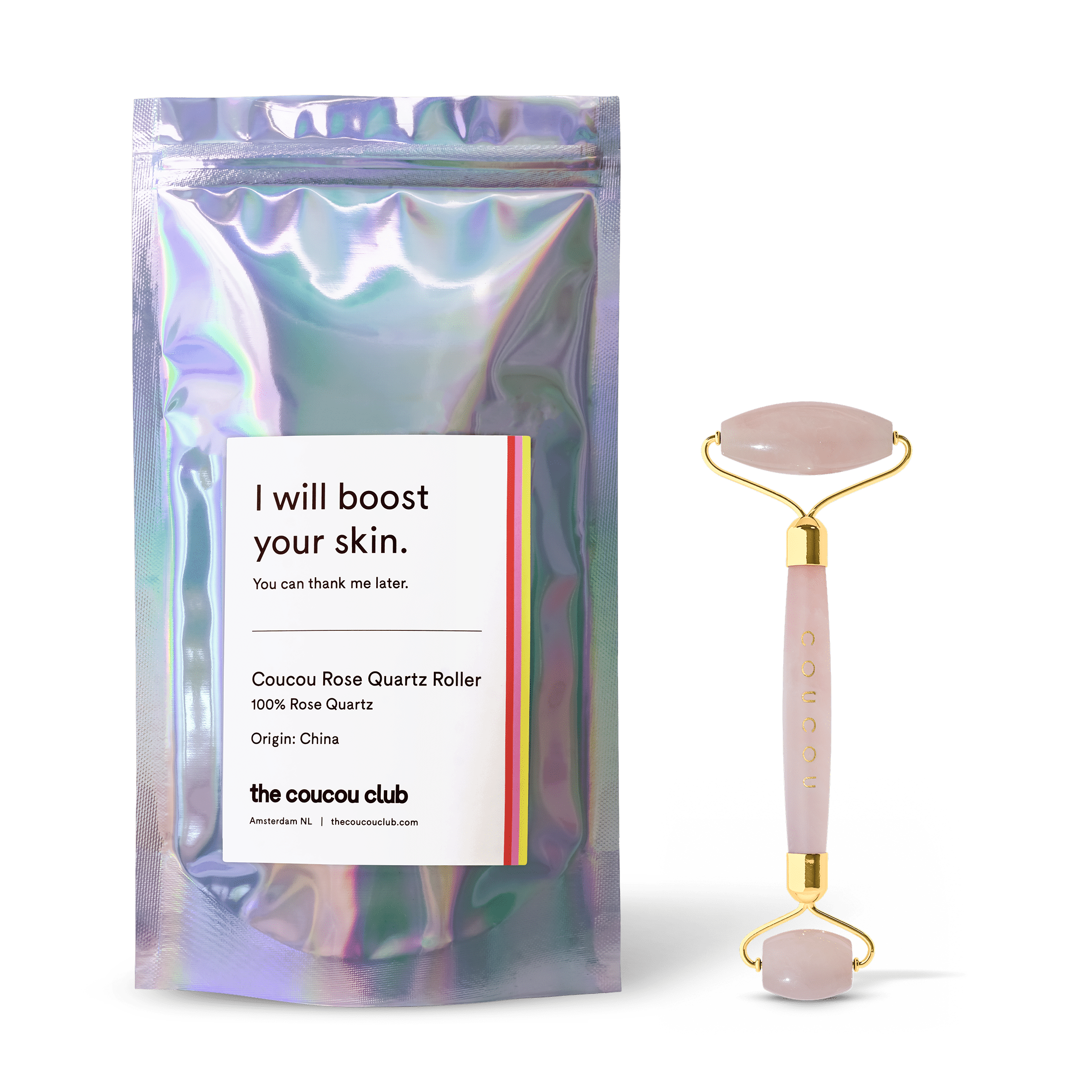 Coucou Rose Quartz Roller masažinis veido volelis