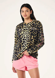 "Base Long Sleeve Top" leopardo rašto marškinėliai ilgomis rankovėmis
