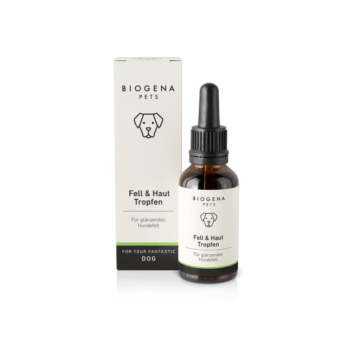 “Fur & Skin Drops” šunų spindinčiam kailiui ir sveikai odai palaikyti skirtas maisto papildas