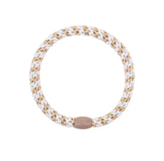 "Kknekki Slim white-beige glitter stripe" plaukų gumelė
