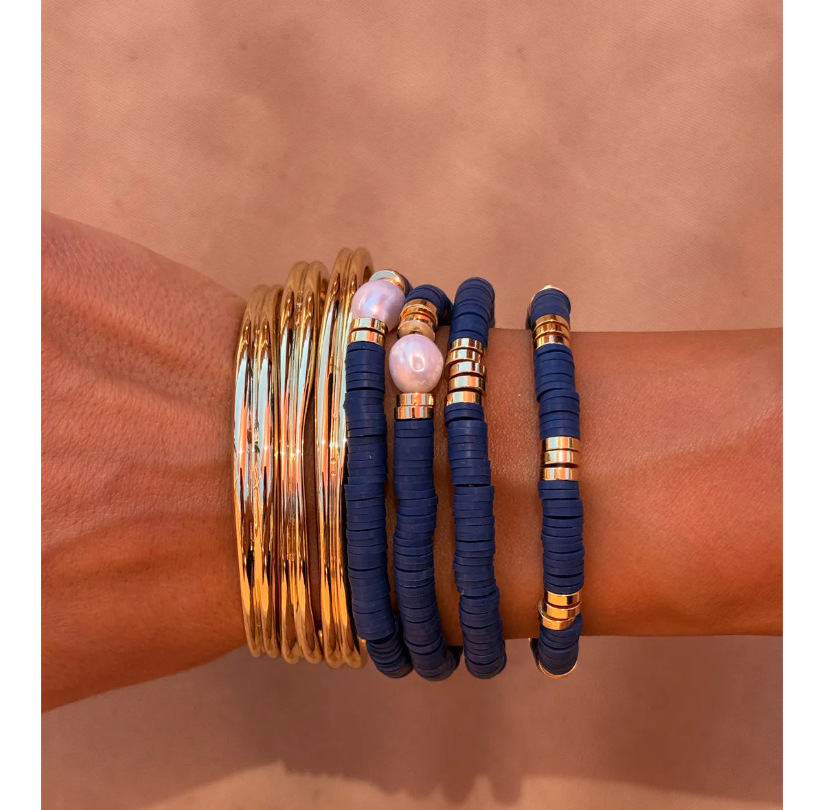 The Seville Pearl Bracelet Set - Blue